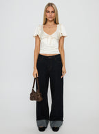 Women's Sun Will Rise Tie Detail Top Cream
