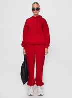 Women's Dream Fleece Ankle Cuff Sweatpants Red — Pants