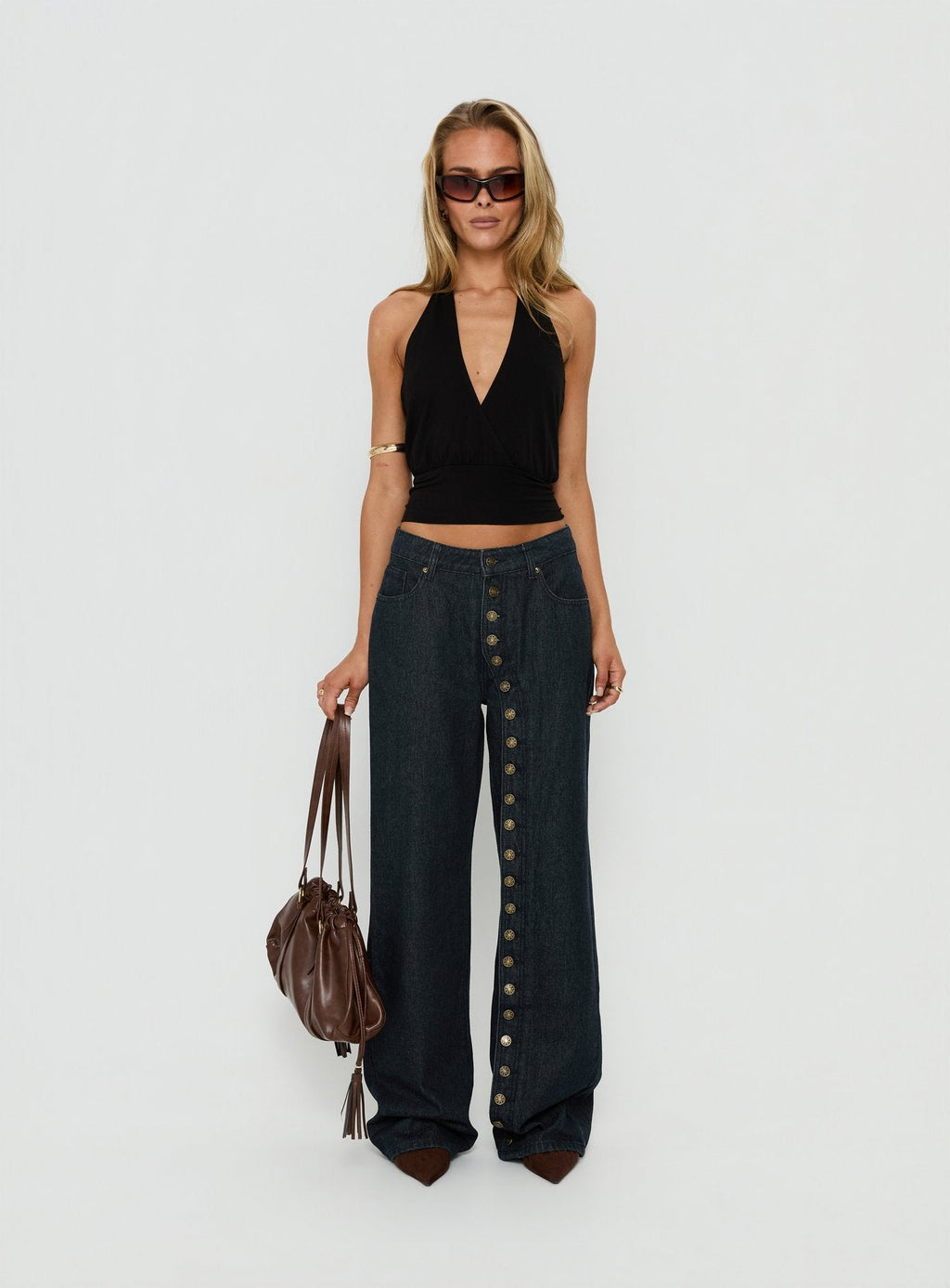Women's Penny Mid Rise Straight Leg Jeans Raw Denim