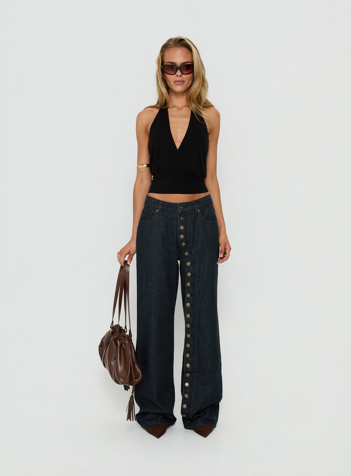 Women's Penny Mid Rise Straight Leg Jeans Raw Denim