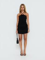 Women's Hedlea Draped Ring Detail Mini Dress Black — Dress