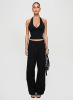 Women's Whimsy Halter Top Black Petite