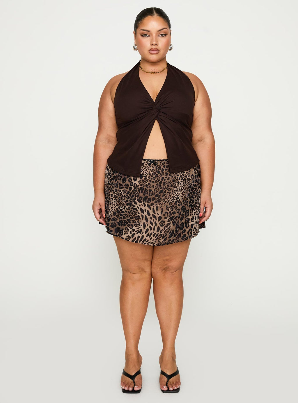 Women's Tejano Mini Skirt Leopard Curve