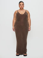 Women's Laurette Maxi Dress Brown Curve — Dress