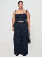 Women's Briana Set Navy Pinstripe Curve