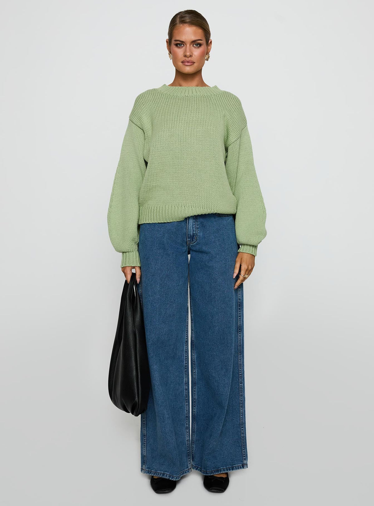 Women's Harmony Balloon Sleeve Knit Sweater Sage
