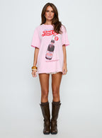 Women's Pepsi Cola Graphic Top Washed Pink