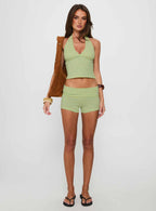 Women's Whimsey Folded Shorts Yellow Stripe