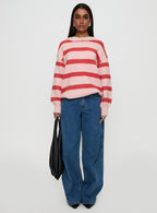 Women's Ryanna Sweater Pink / Red Stripe