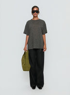 Women's Zaydee Oversized Tee Grey / Black Stripe