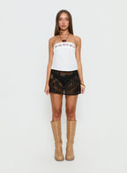 Women's Somie Crochet Lace Mini Skirt Black
