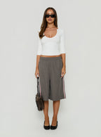 Women's Boe Longline Track Shorts Charcoal / Pink