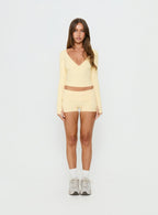 Women's New Horizons Long Sleeve V Neck Top Butter Yellow — Activewear
