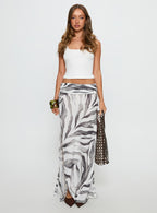 Women's Kiden Split Maxi Skirt Zebra