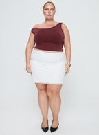 Women's Meredith Ruched Mini Skirt White Curve