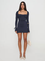Women's Dalzine Long Sleeve Mini Dress Navy — Dress