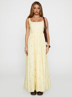 Women's Cartmel Embroidered Maxi Dress Cream — Dress