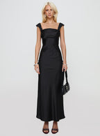 Women's Azura Off The Shoulder Maxi Dress Black — Dress