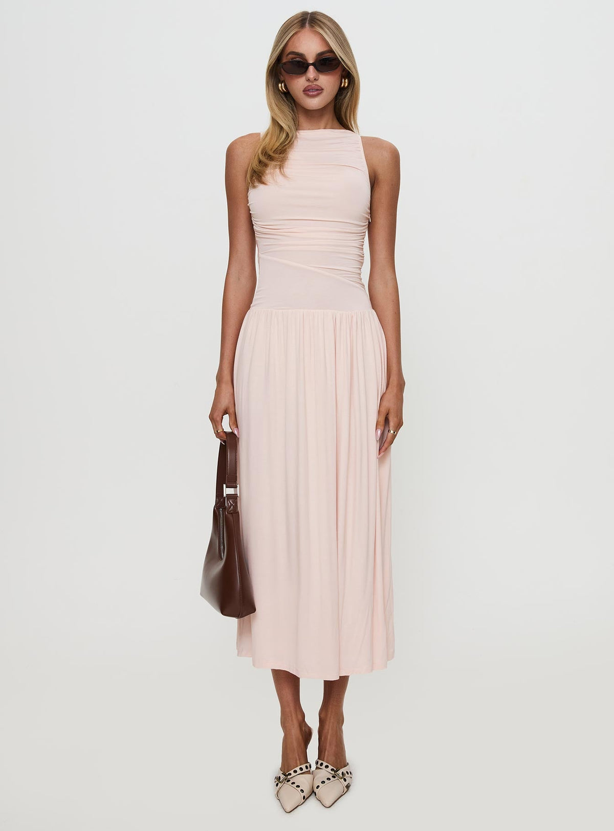 Women's Reveur Ruched Maxi Dress Pink — Dress