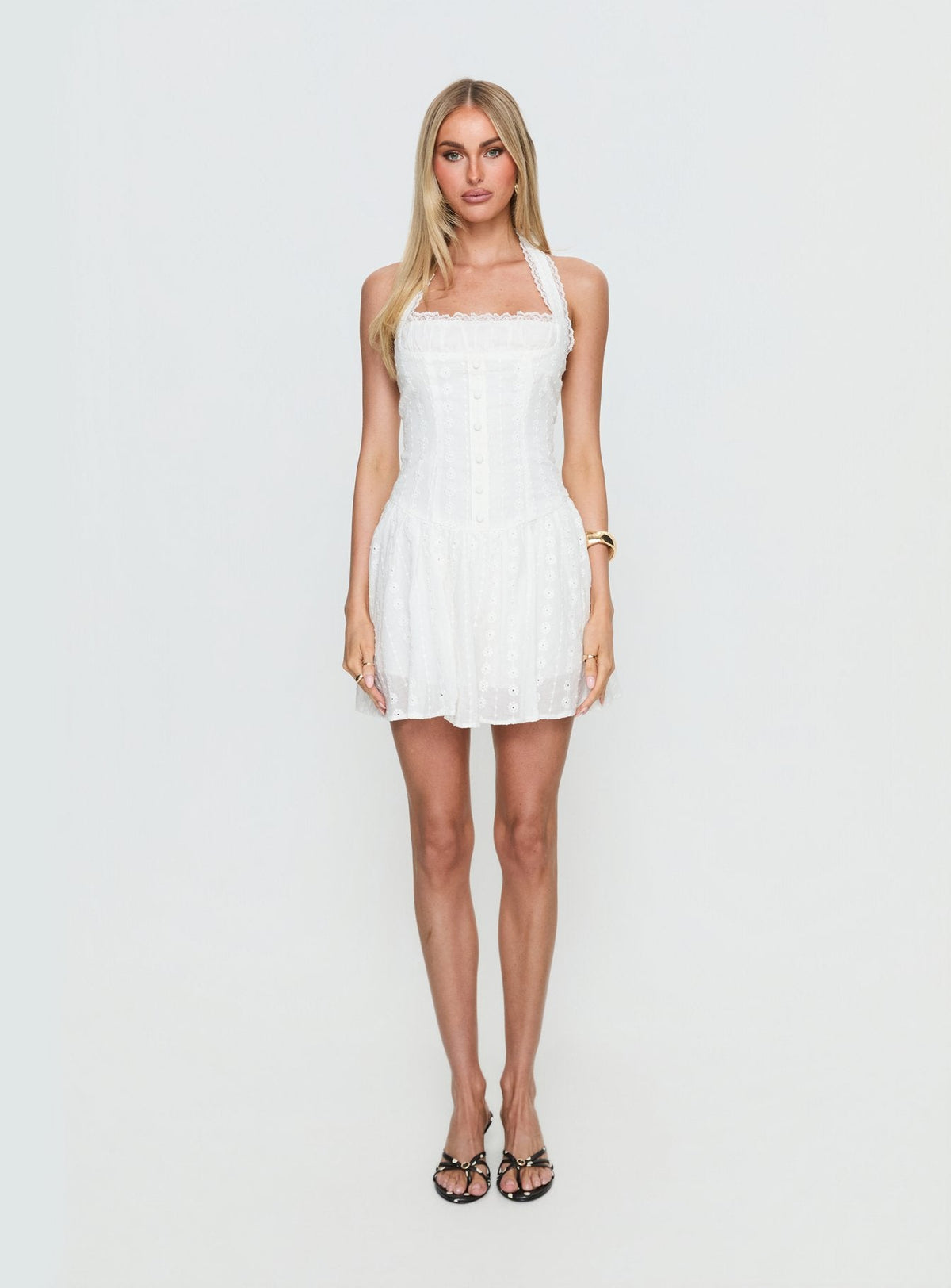 Women's Candy Clouds Halter Playsuit White — Jumpsuit or Romper
