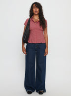 Women's Cottesloe Blouse Top Red Check