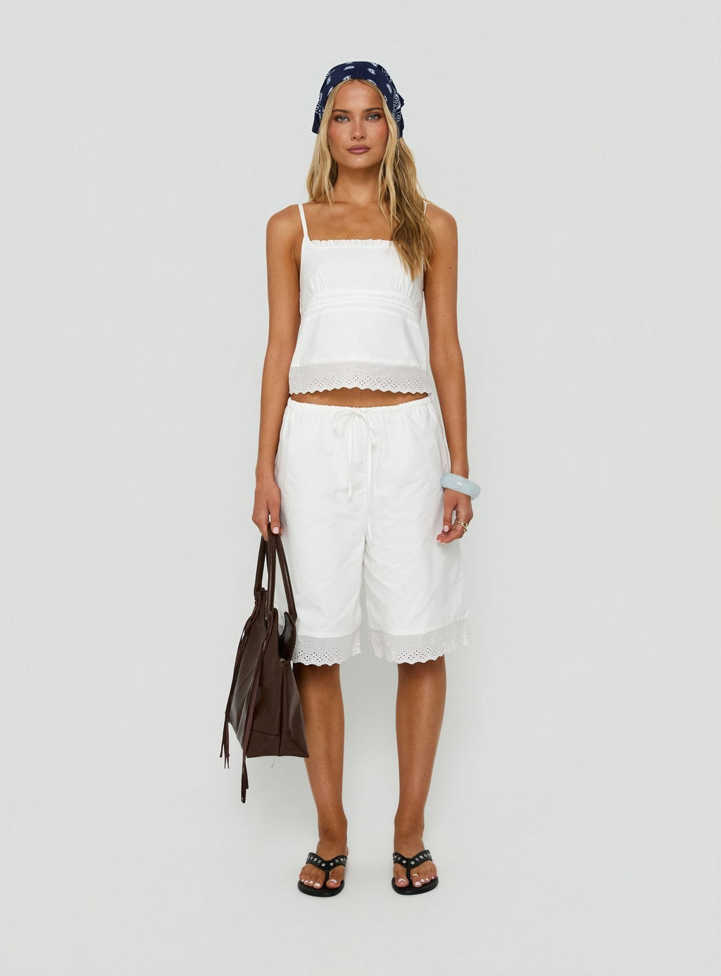 Women's Sakai Broderie Detail Top White