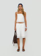 Women's Sakai Broderie Detail Top White