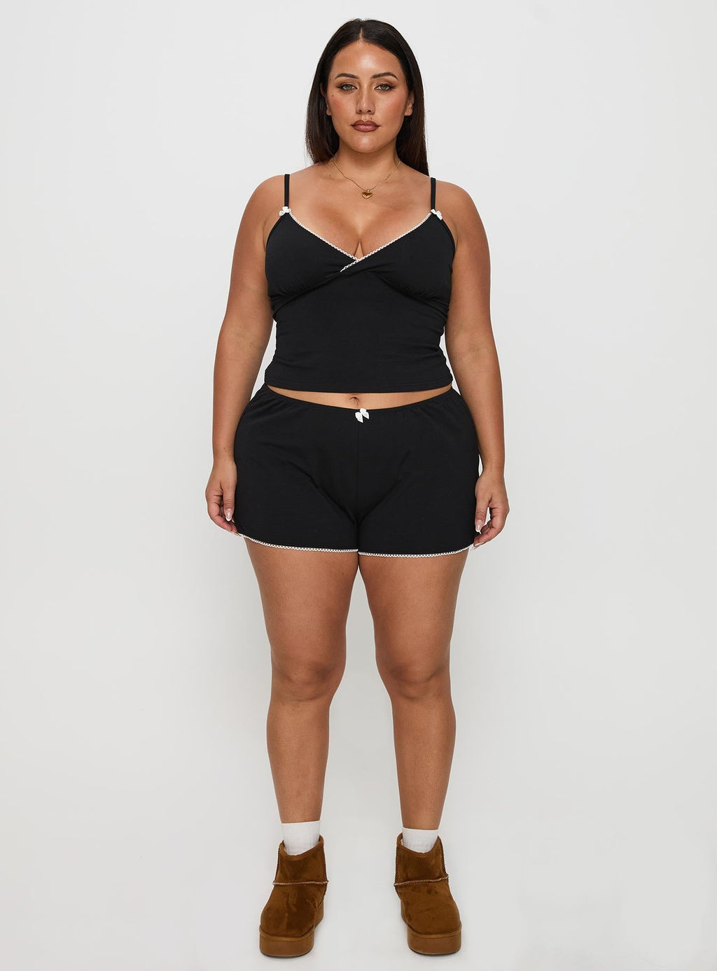 Women's Slow Start Jersey Sleep Short Black Curve