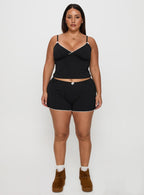 Women's Slow Start Jersey Sleep Short Black Curve