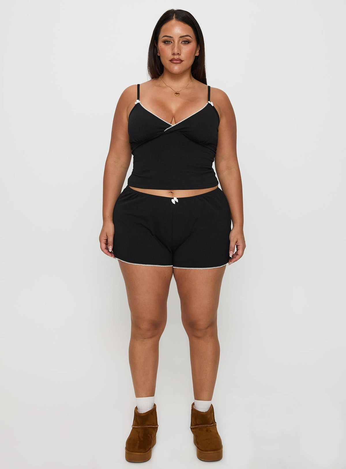 Women's Slow Start Jersey Sleep Short Black Curve