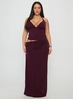 Women's Imeraldia Hardware Halter Maxi Dress Currant Curve — Dress