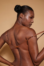 Women's Soft Mesh Single Layer Triangle Bra in Chestnut — Intimates