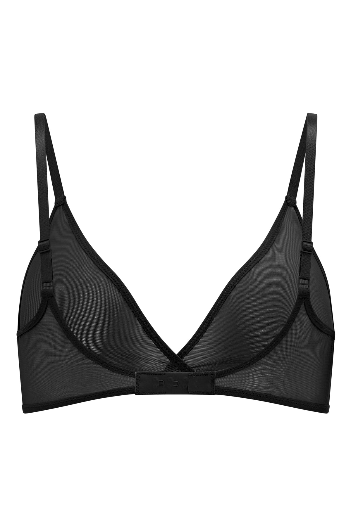 Women's Soft Mesh Single Layer Triangle Bra in Black — Intimates