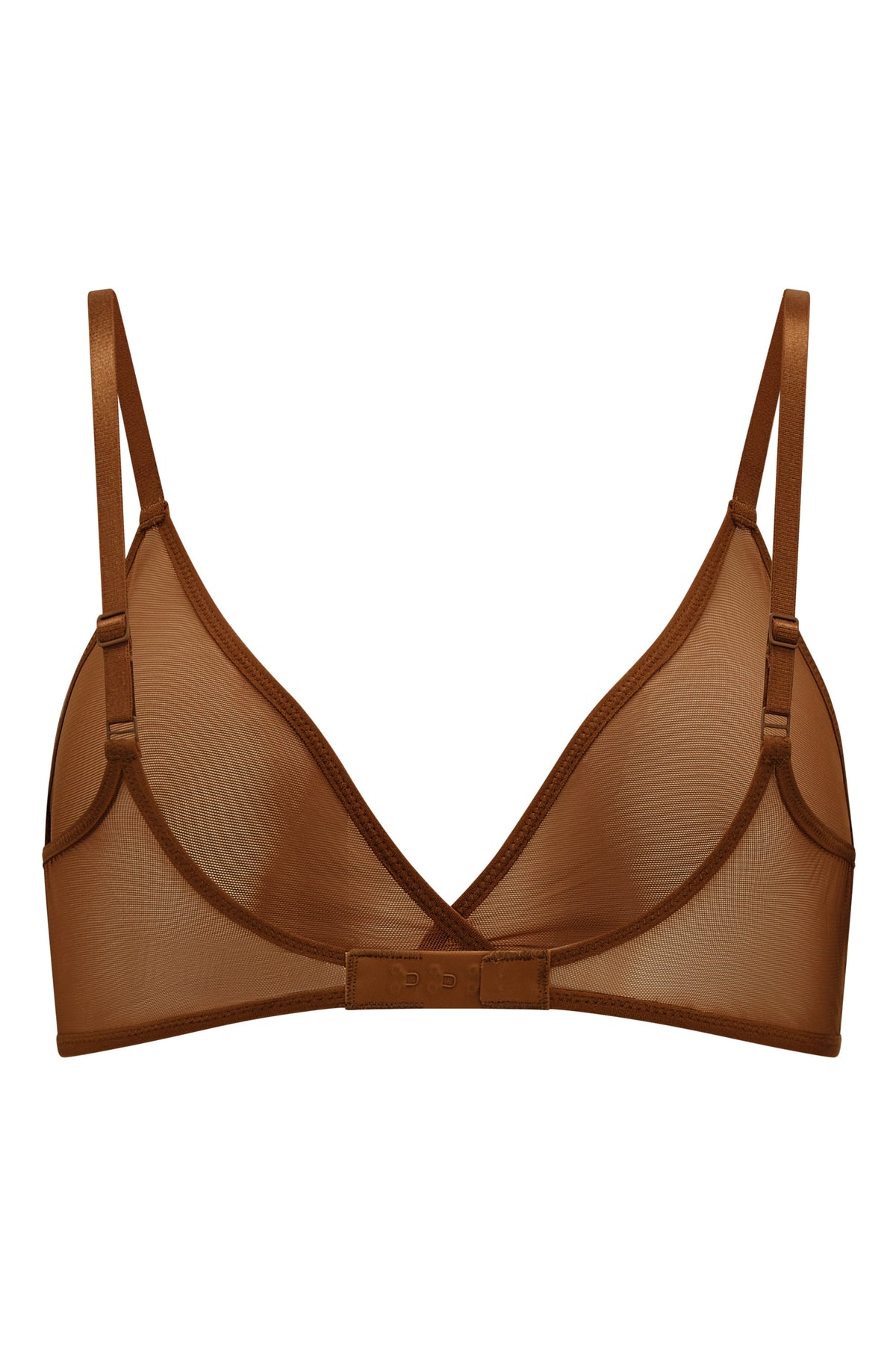 Women's Soft Mesh Single Layer Triangle Bra in Chestnut — Intimates