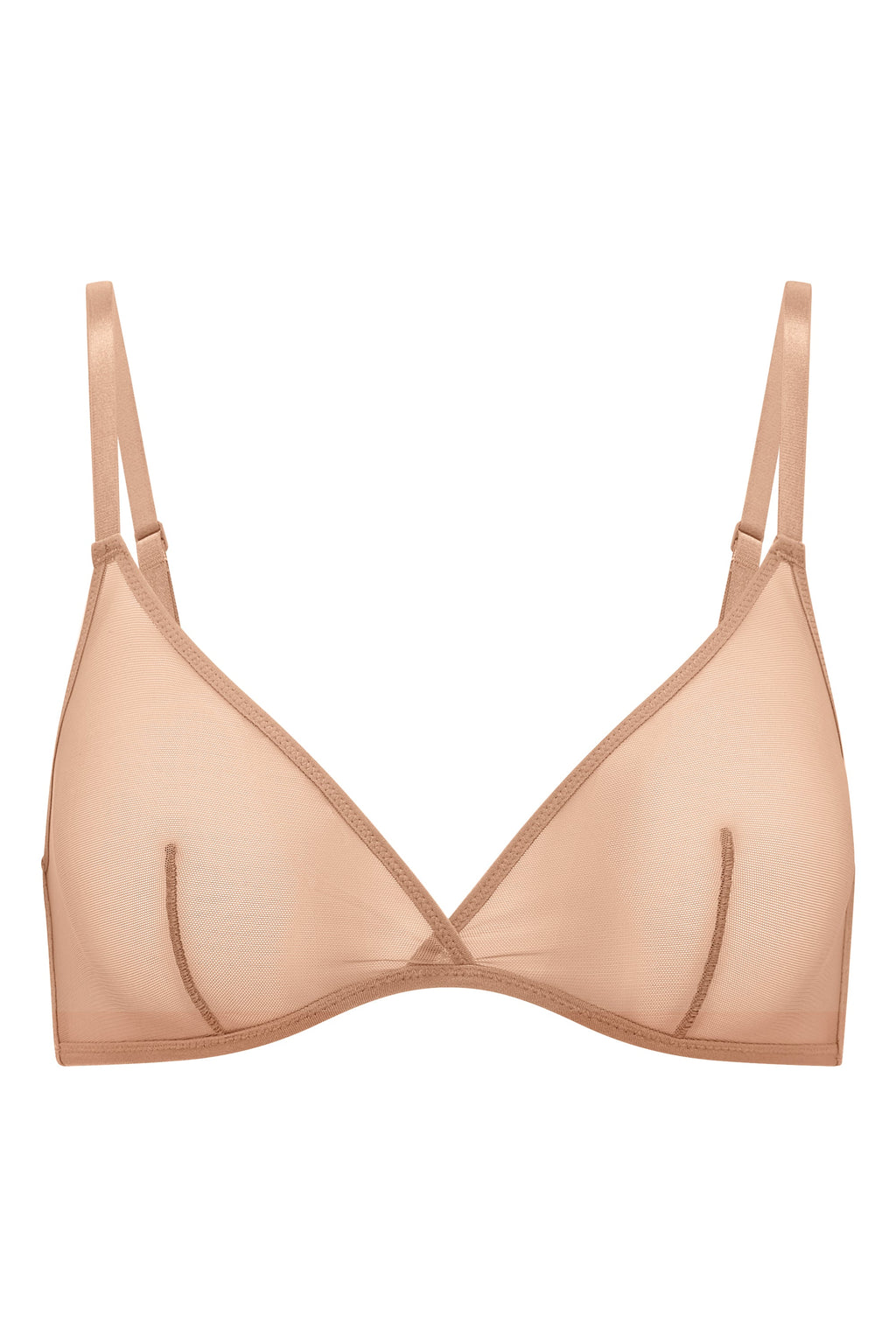 Women's Soft Mesh Single Layer Triangle Bra in Warm Peach — Intimates