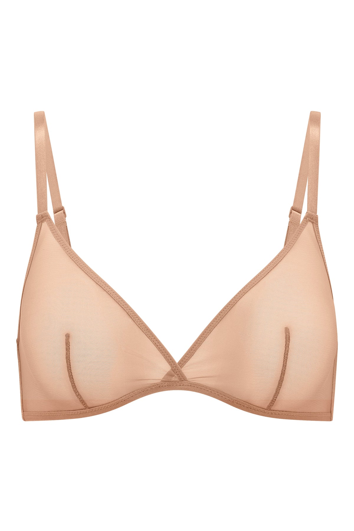 Women's Soft Mesh Single Layer Triangle Bra in Warm Peach — Intimates