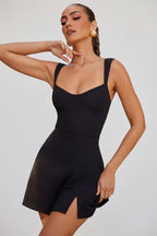 Women's Sweetheart Neckline Mini Dress in Black — Dress