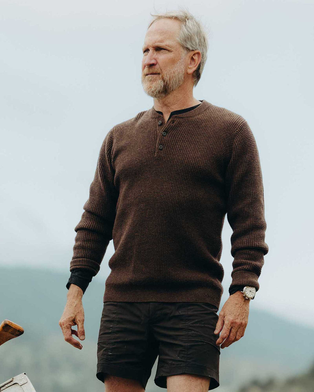 Men's The Sidecountry Sweater in Heather Coffee Merino Waffle