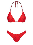 Women's Jenner Reversible Triangle Bikini Top Red Polka — Swimwear