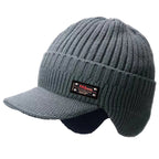 Fleece-Lined Knit Visor Hat