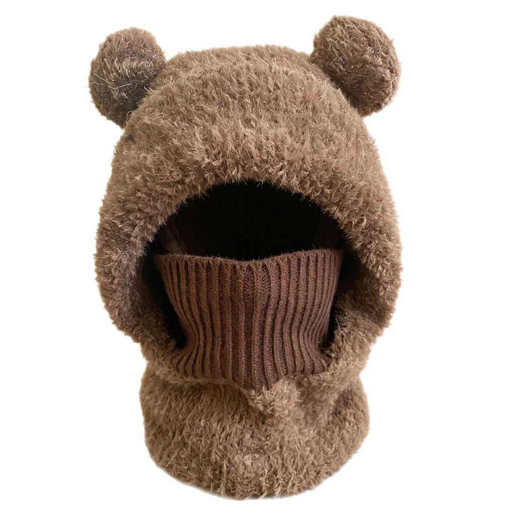 Plush Bear-Ear Hood - Adult & Kids