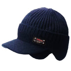 Fleece-Lined Knit Visor Hat