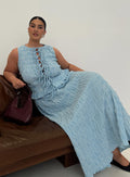 Women's Songbird Shirred Maxi Dress Blue Curve — Dress