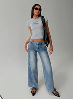 Women's Skipper Low Rise Wide Leg Jeans Vintage Blue