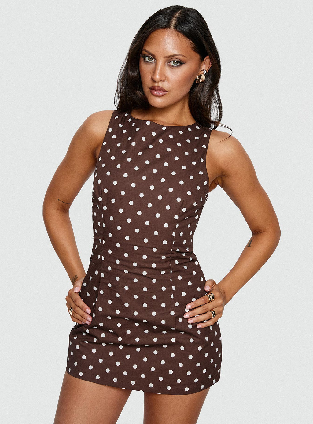 Women's Yumiko Romper Brown Polka Dot