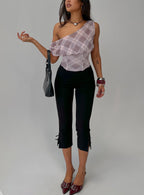 Women's Amabelle Corset Draped Top Multi Plaid