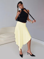 Women's Symphonia Asymmetrical Midi Skirt Butter Yellow