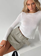 Women's Pratt Long Sleeve Top White