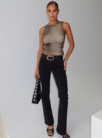 Women's Warm Honey Top Leopard