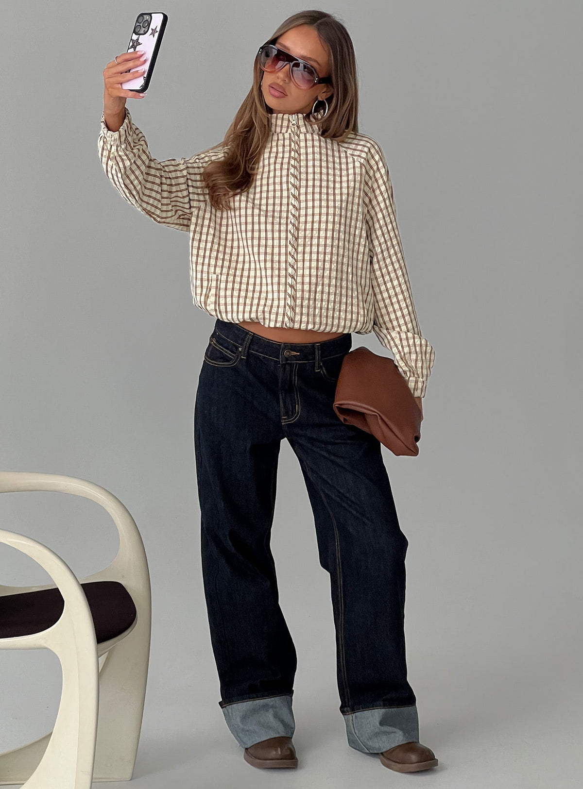 Women's Kalle Jacket Brown Check